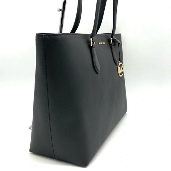 Michael Kors Bag Large Sheila Mf Tote Bag Black/Gold - Picture 4 of 11